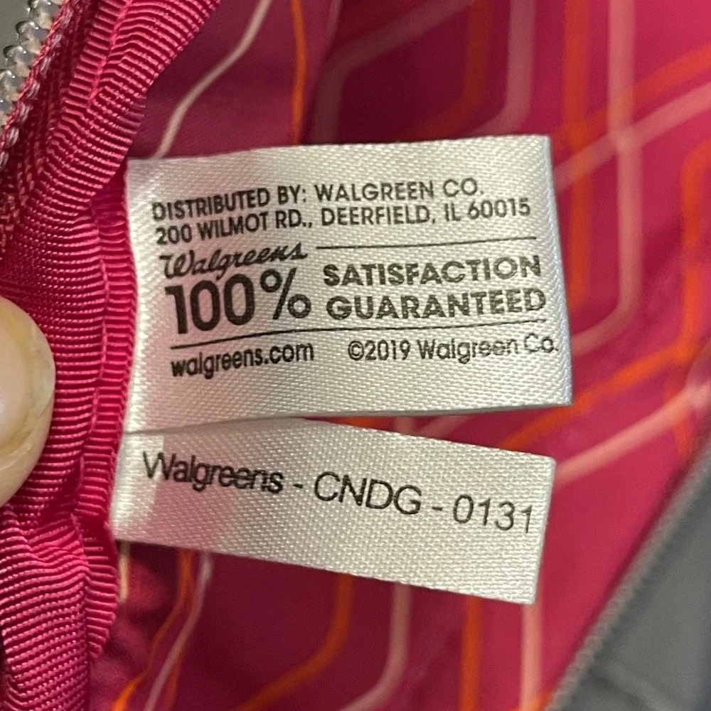 Walgreens CNDG-0131‎ Grey Pink Nylon Multi-Pocket Rose Gold Zippers Backpack